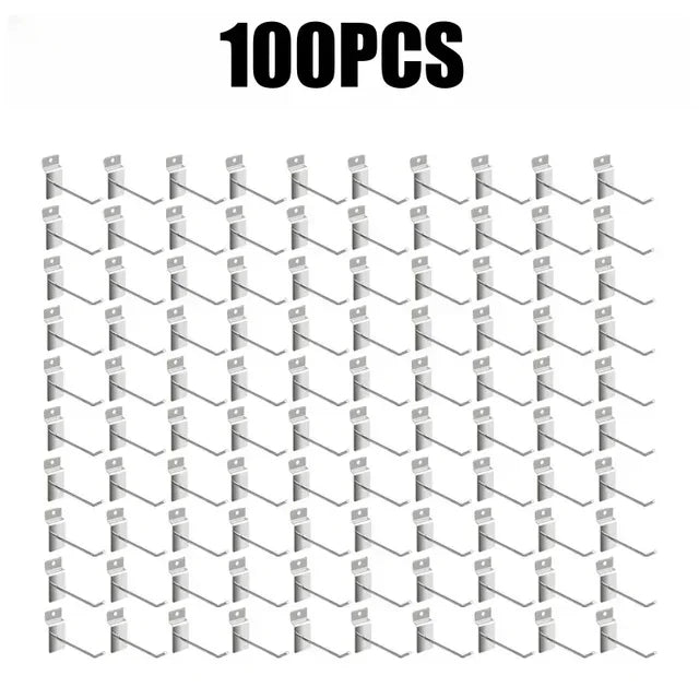 crochets muraux argentés modernes 100pcs 4x100mm 4x150mm 4x200mm 4x50mm lisses opaques