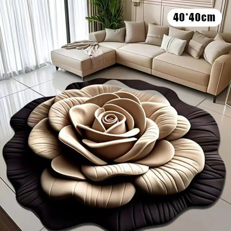 tapis fleur relief violet bleu rouge moderne velours cristallin doux salon durable