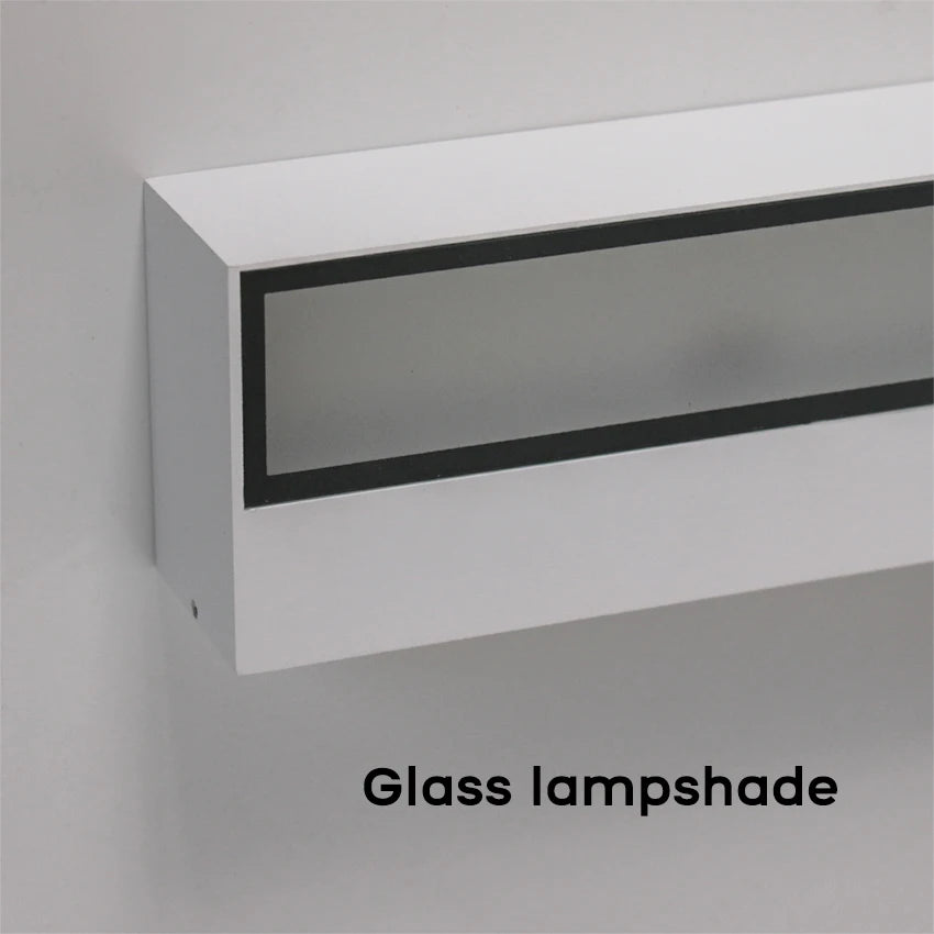 lampe murale moderne led ip65 12w 18w 30w verre trempé aluminium étanche blanc