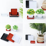 assiettes carrées modernes plastique opaque rouge noir blanc 12x12cm 15x15cm 18x18cm 22x22cm 25x25cm 30x30cm