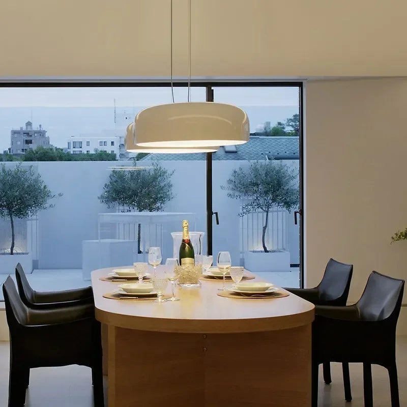 suspension lumineuse moderne e27 led blanc chrome brillant salle manger salon
