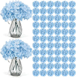 décoration intérieure moderne bouquet artificiels hortensias blanc soie 50 tiges vase translucide