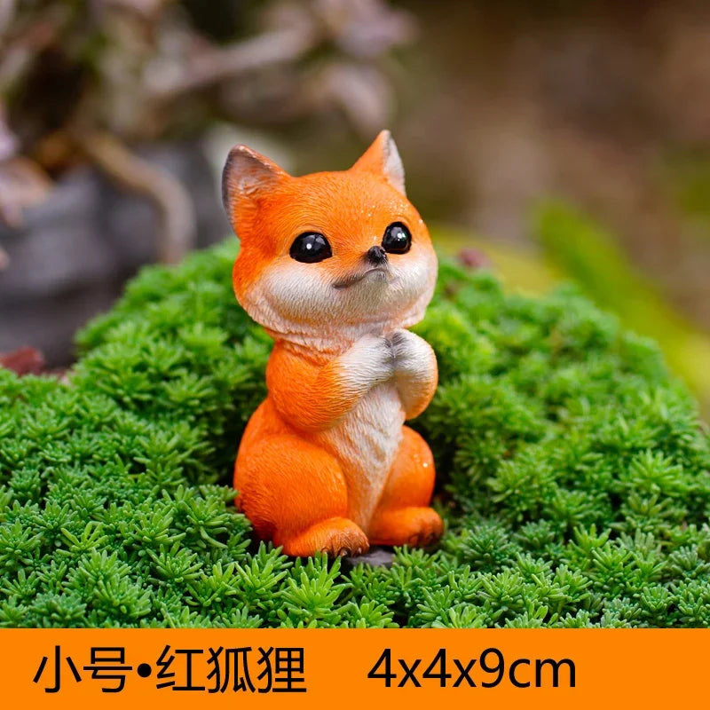 statuette renard fourrure résine moderne décoration intérieure animal compagnie ornement blanc orange