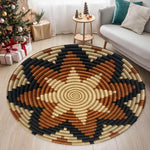 tapis rond moderne fleur géométrique polypropylène polyester extérieur intérieur salle bain salon chambre coucher