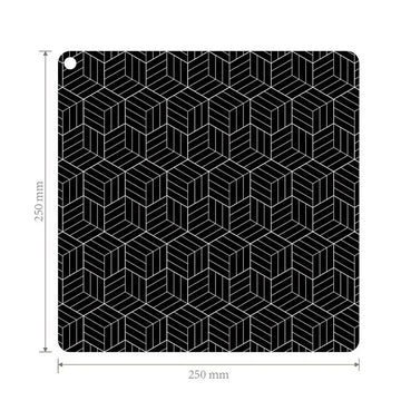 tapis protection silicone moderne noir blanc motif géométrique respectueux environnement induction kitchen countertop