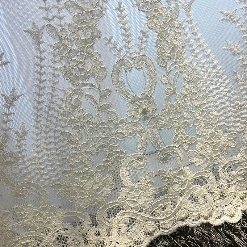 rideau tulle blanc transparent broderie florale classique salon chambre fenêtre maison