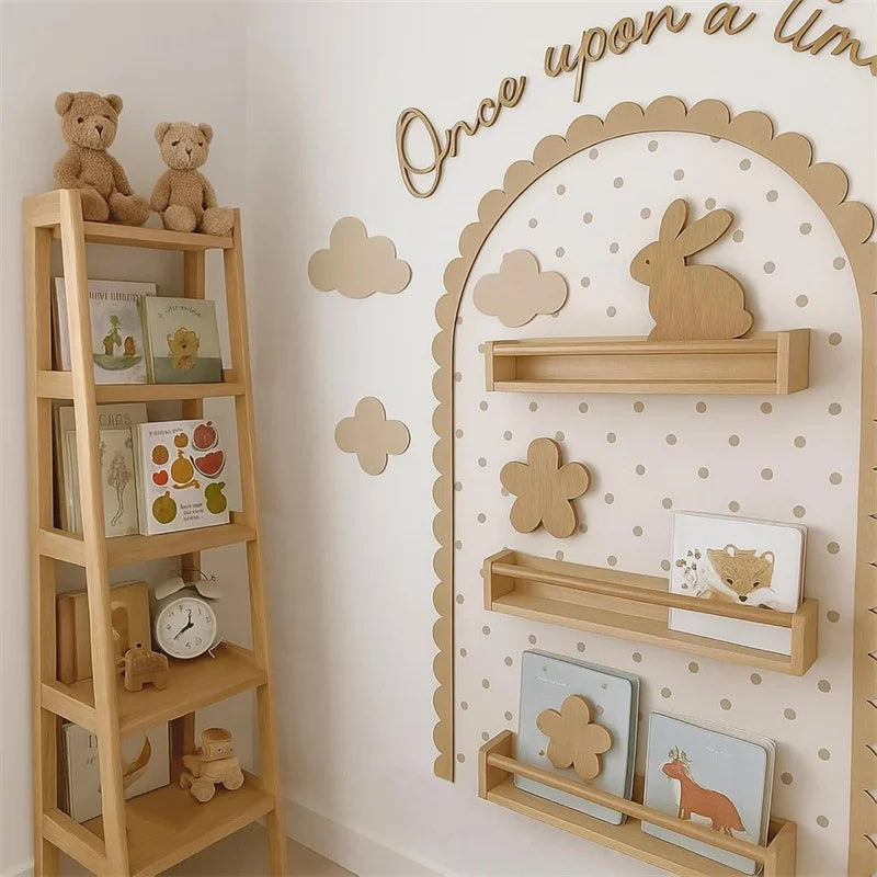décoration murale arche bois festonnée enfantine bohème minimaliste assembler