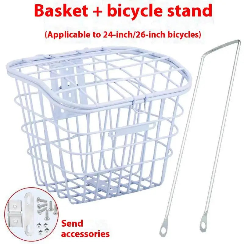 panier vélo blanc maille métallique moderne clips fixation extra large avant arrière clips