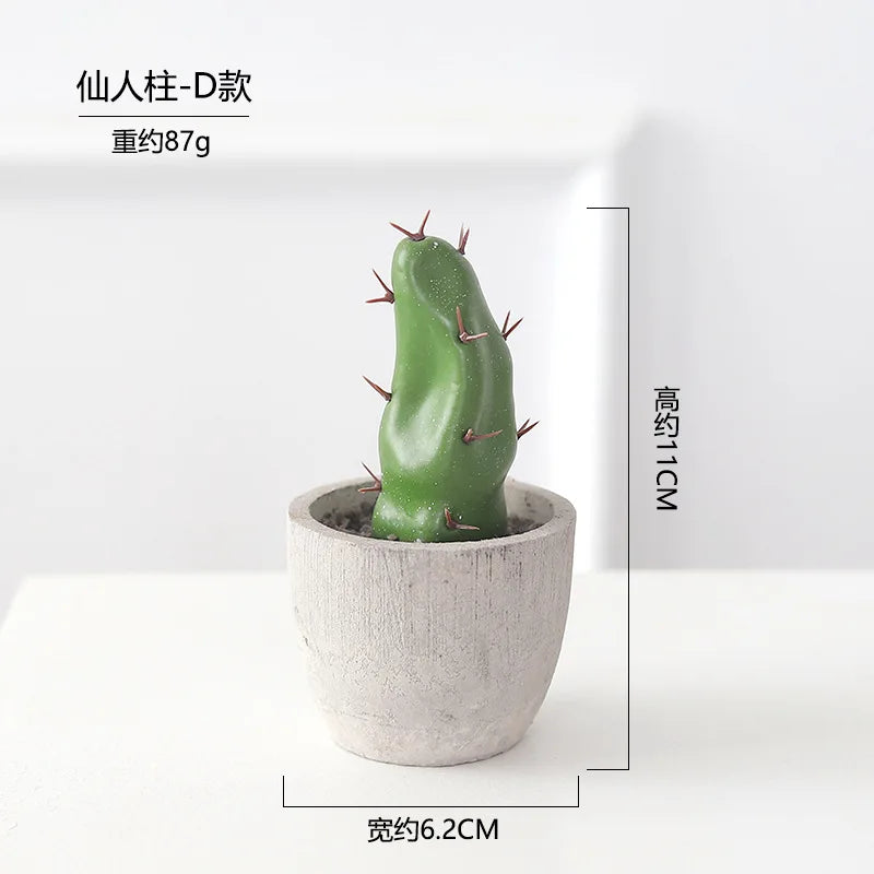décoration intérieure cactus artificiel vert moderne pot gravier salon 11.1cm