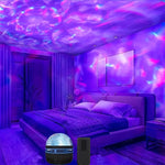 projecteur led nuages étoiles moderne noir bleu violet rose vert blanc télécommande chambre nuit