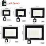 projecteur led moderne noir extérieur mur capteur mouvement ip66 100w