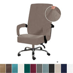 housse chaise velours doux moderne élastique fixe beige clair polyester elasthanne