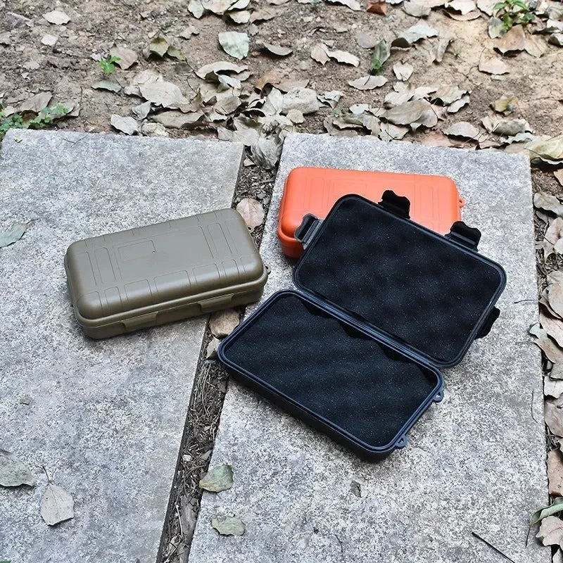 boîtes rangement anti dérapant outils survie camping pratique robuste noir orange marron poignées