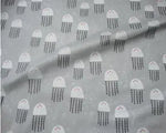 tissu coton imprimé thème marin poissons coquillages enfants blanc rose bleuclair vert
