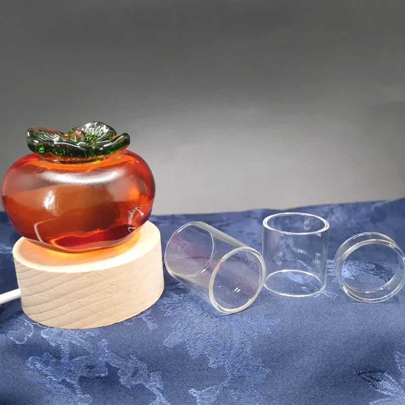 cache pomme verre soufflé transparent décoration moderne fruit table cuisine maison