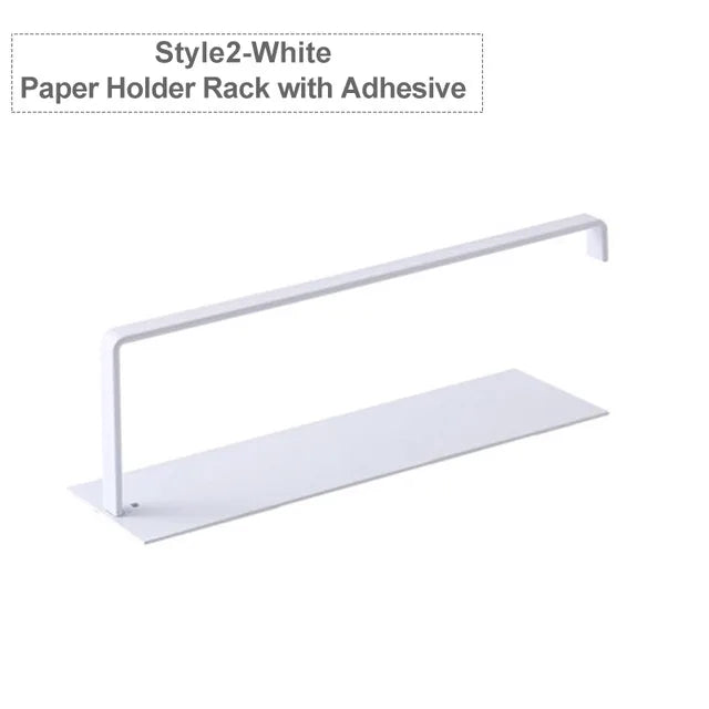 porte rouleau papier toilette support serviette adhésif mural moderne noir blanc bois clair minimaliste
