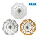 plaque suspension ampoule e26 e27 or blanc ornements floraux classique facile