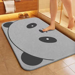 tapis bain antidérapant rapide absorbant eau visage animé gris moderneintérieur decoration