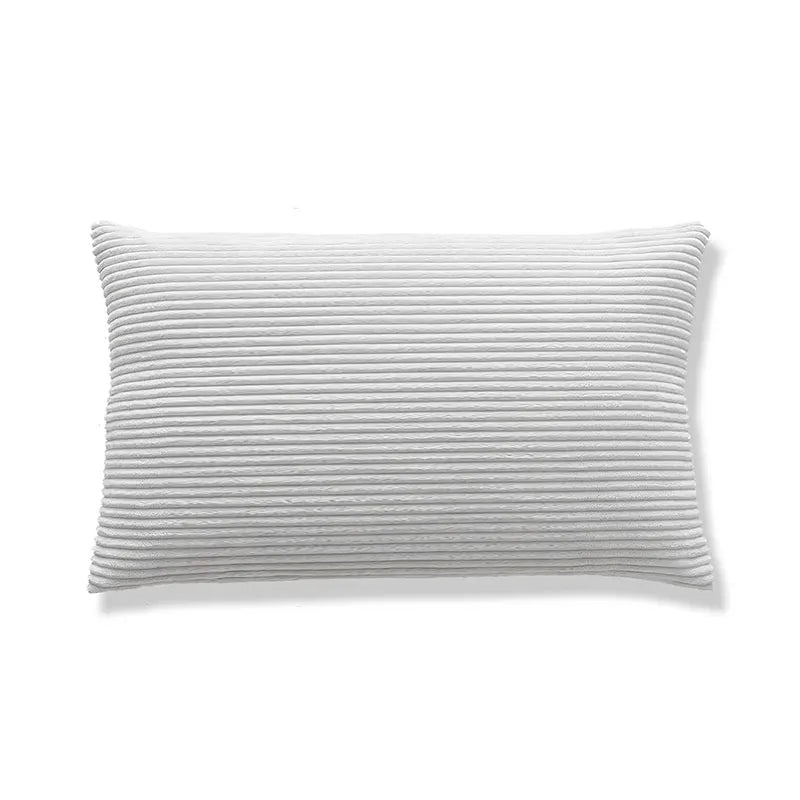 coussin velours rayé marron clair simple imperméable respectueux environnement 30x50cm maison