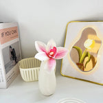 décoration mariage orchidées artificielles soie rouge blanc jaune moderne intérieur anniversaire baby shower