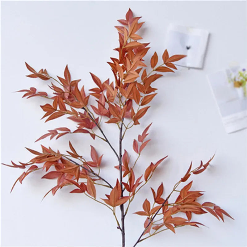 décoration murale branche artificielle bamboo soie rouge vert moderne minimalisteextérieur mariage anniversaire
