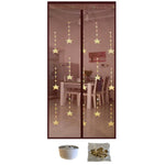 rideau porte moderne gris translucide fleurs dorées motifs géométriques bien ventilé anti insectes