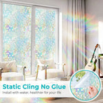 film décoratif fenêtre multicolore mosaïque transparent adhésif moderne protection uv isolation thermique