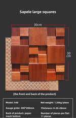 panneau décoratif mural bois motif géométrique moderne adhésif 3d 30cm 30cm nuancé marron