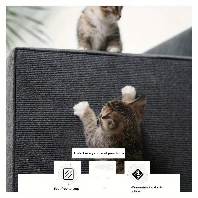 tapis auto adhésif chat texture tissée gris moderne 30cm 100cm fixé meuble durable