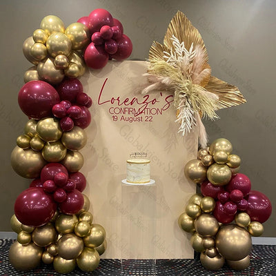 Kit de ballons anniversaire 30 ans bordeaux or