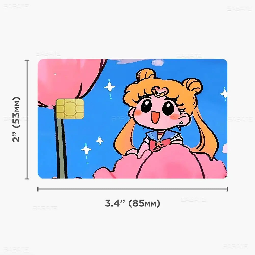 étiquettes carte bancaire stickers dessins animés personnages mignons adhésifs réutilisables waterproof classiques cartes credit