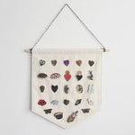 foulard moderne imprimé broches blanc tringle fixations 30cm 27.5cm