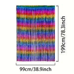 rideau decoratif franges arc ciel metallise semi transparent festif 99cm 199cm