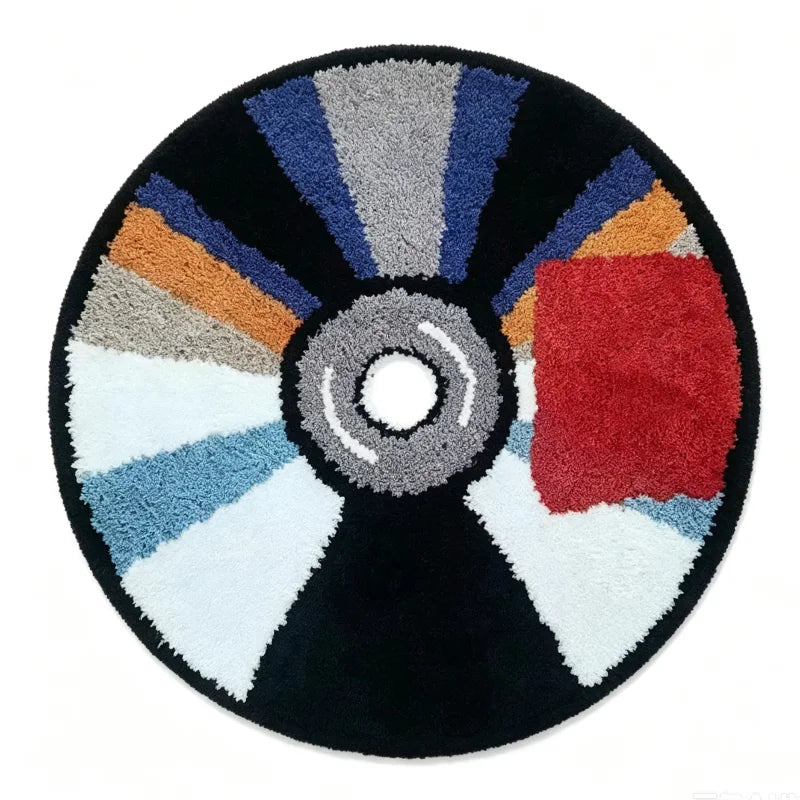 tapis doux moderne géométrique noir blanc gris bleu orange rouges rayures machine lavable