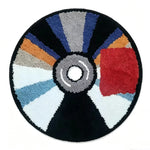 tapis doux moderne géométrique noir blanc gris bleu orange rouges rayures machine lavable