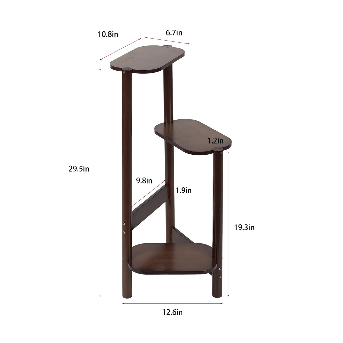 meuble plantes bambou moderne niveaux marron platines ovales extérieur organisation balcon jardin