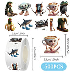sticker autocollants multicolores dessin animé thèmes variés animaux objets personnages