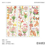 autocollants fleurs papillons rubans dorés scrapbooking diy journal filles vintage