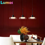lampe suspendue led moderne noir blanc transparent minimaliste interrupteur bouton acrylique verre chambre salon