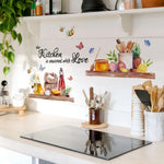 sticker mural multicolore abeilles papillons cuisine amour adhésif occasion fête anniversaire pvc