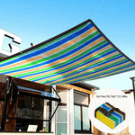 filet rayé moderne vert bleu jaune blanc résistant uv durable facile