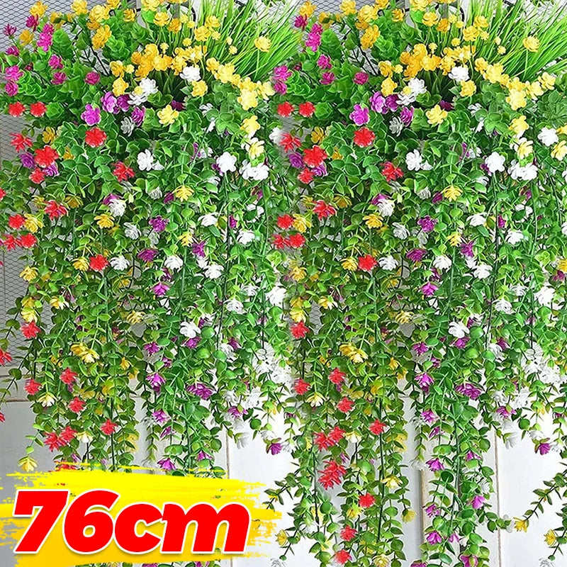 guirlande végétale artificielle fleurs feuilles modernes mariage anniversaire extérieur vert rouge blanc rose jaune