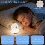 veilleuse éléphant blanc bleu jaune moderne flux lumineux faible intensité variable led chambre bébé