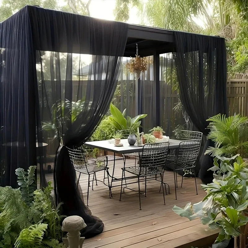 tissu voile polyester noir blanc protection plantes pergola jardin extérieur décoration ambiance halloween led