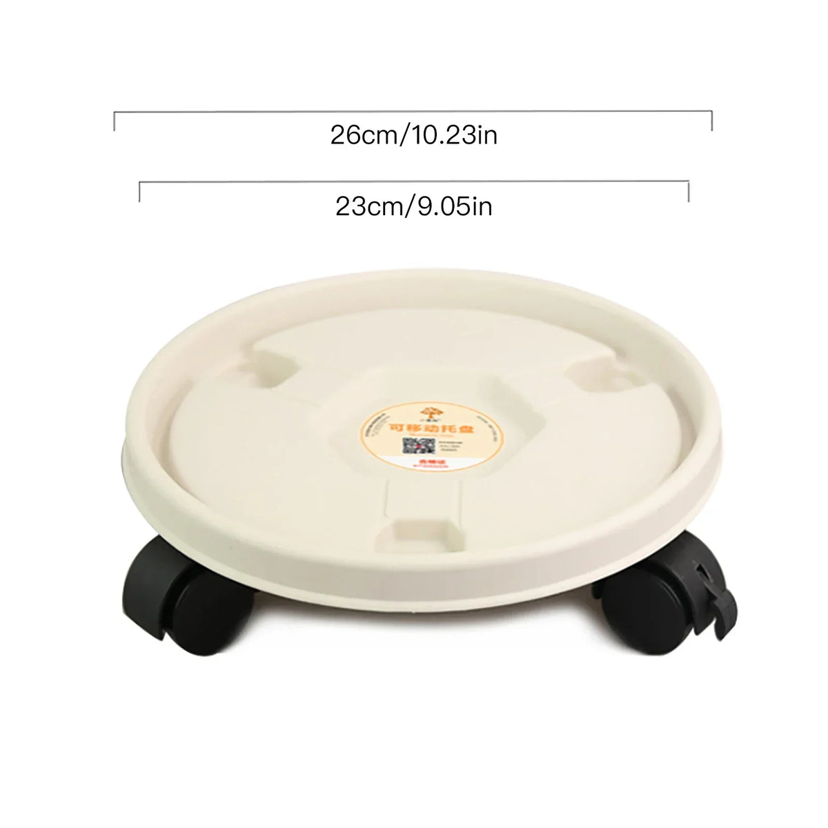 plateau rotatif roulettes plastique gris orange blanc moderne pratique