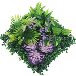 panneau mural plantes artificielles herbe verte fleurs blanches décoration jardin extérieur mur extérieur décoratif