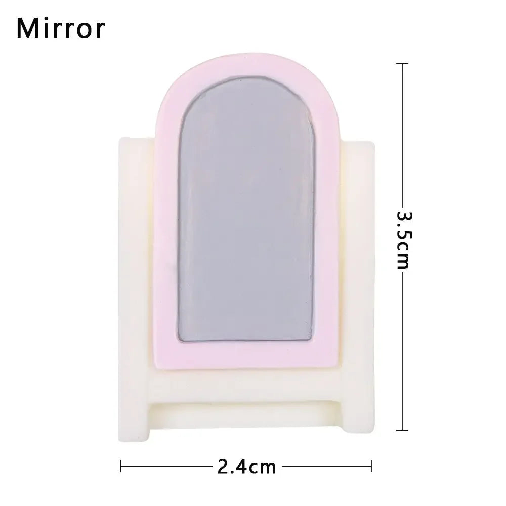 meubles miniatures poupées rose blanc modernes armoire frigo lave linge micro ondes téléviseur commode