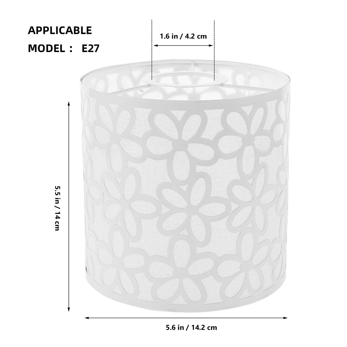 abat jour moderne verre blanc translucide fleurs découpées hauteur 14cm diamètre 14.2cm remplacemement lampadaire