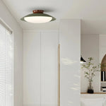 luminaire led moderne vert olive marron blanc crème minimaliste opaque fixé base métal éclairage