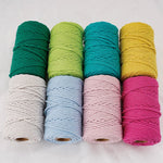fil macramé coton texturé blanc noir gris bleu rose rouge vert jaune violet artisanal